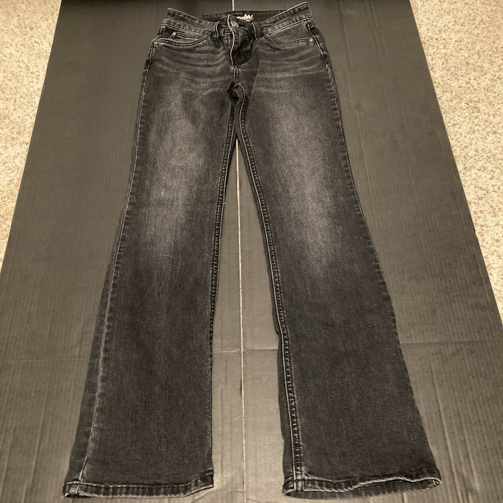 Wrangler Boot Cut Black Jeans , Classic W Pockets,Womens 1x32, Light Fade
